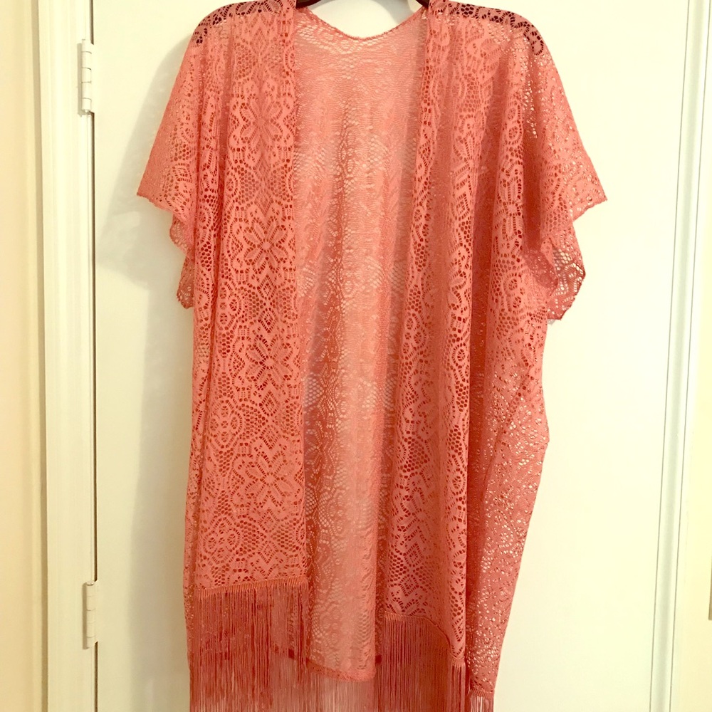 Pink Fringe Kimono